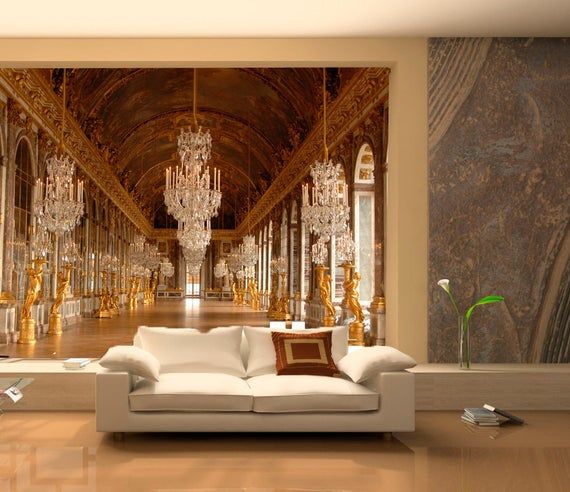 Palace Of Versailles Wall Mural Palace Of Versailles Panorama Etsy Wallpaper Living Room Wall Murals Standard Wallpaper