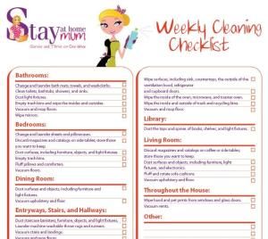 weekly home cleaning schedule