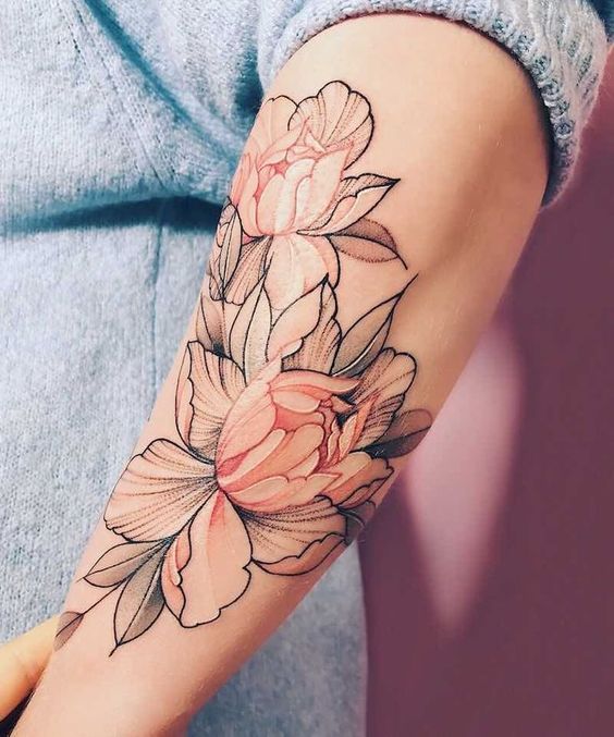 Pfingstrosen-Tätowierung: 40 wunderschöne Pfingstrosen, die noch schöner als Rosen sind