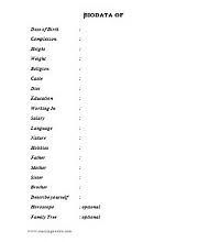biodata format word format
