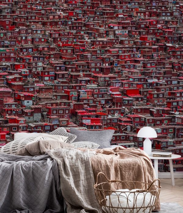 Red houses Wallpaper Red houses Home wallpaper Wall murals Red houses Wallpaper Red houses Home wallpaper Wall murals