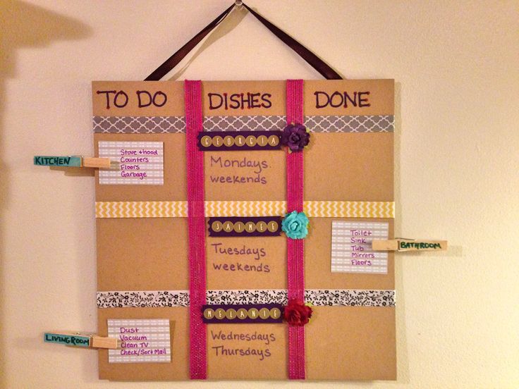 roommate chore charts
