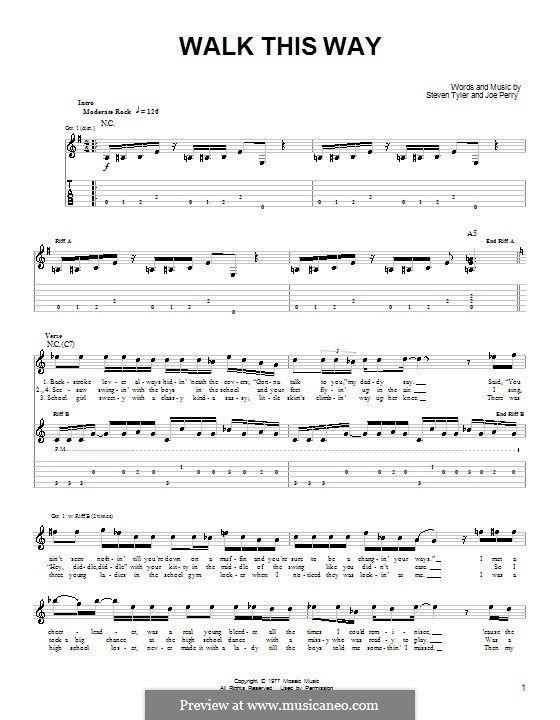 Walk This Way Aerosmith And Run D M C For Guitar Very Easy Version By Joe Perry Steven Tyler Learn Guitar Songs Aerosmith Lyrics Aerosmith