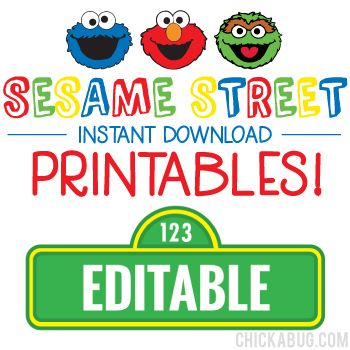 Sesame Street Birthday Printables - Including Editable intended for