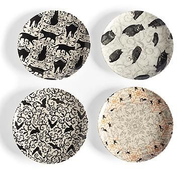 deliver a gorgeously gothic spread with the four fantastic designs in this enticing set of ceramic halloween plates - Halloween Ceramic Plates deliver a gorgeously gothic spread with the four fantastic designs in this enticing set of ceramic halloween plates - Halloween Ceramic Plates