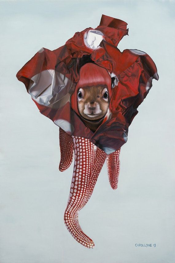 pop surrealism kusama yayoi squirrel painting japanese carollyne contemporary animal acrylic consumption