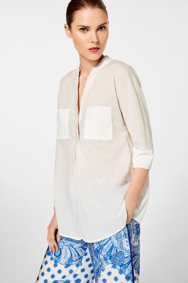 Pedro Del Hierro Blusón Lino Blanco Ropa Online Mujer Blusas Mujer Ropa