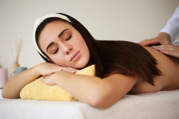 Lovely women relaxing sensual massage