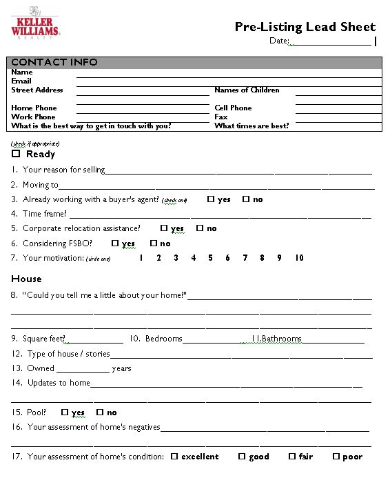 realtor open house sign in sheet