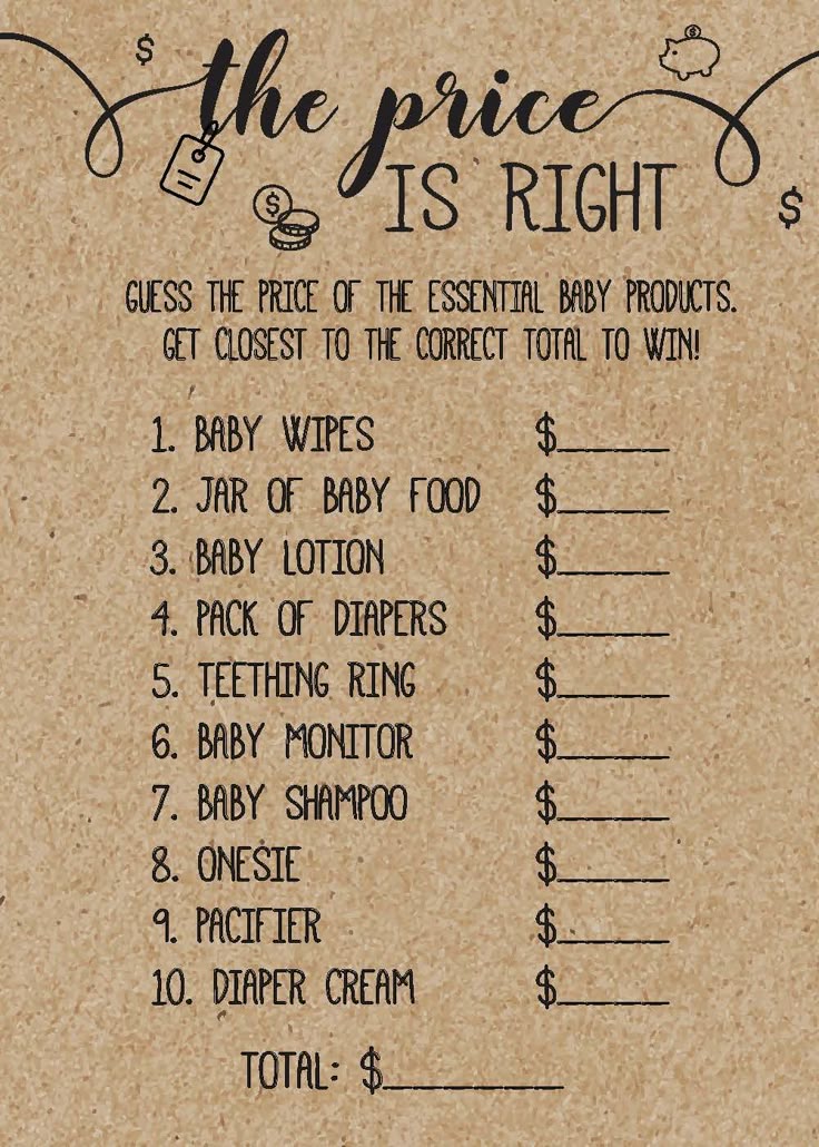 Baby Shower Games, Baby Shower, Baby Shower Boy, Baby Shower Girl, Woodland, Rus...