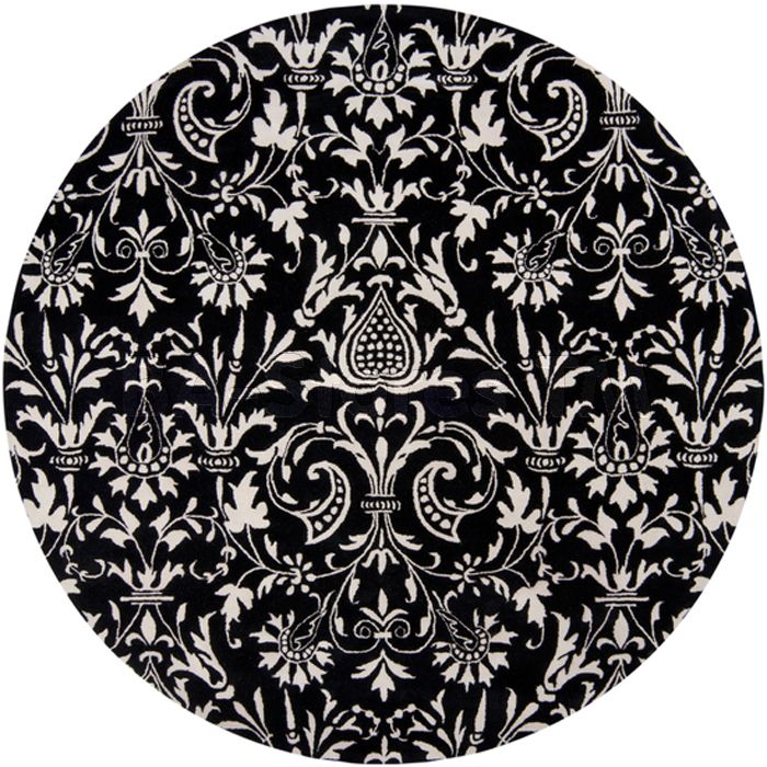 17 Best Round Rugs Images On Pinterest Circular Area Natura Winter White Jet Black Round Rug In Victorian Pattern Rugs Nat7042 8rd