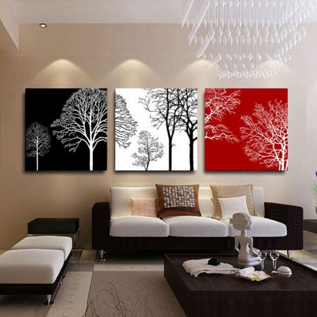 Unframed Modern Red Tree Oil Painting Art Wall Stickers Home Room Decoration Unframed Modern Red Tree Oil Painting Art Wall Stickers Home Room Decoration