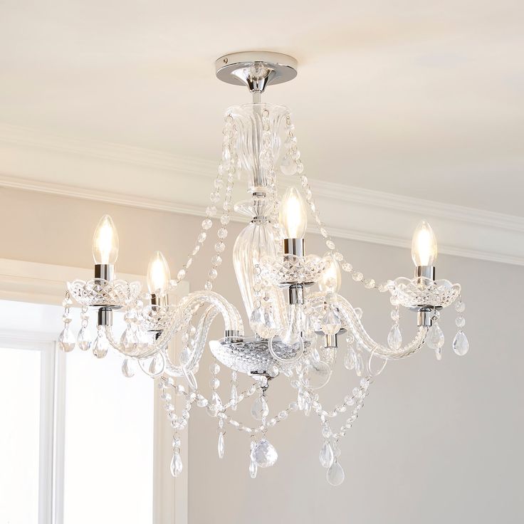 Marie Therese 5 Light Integrated LED Chrome Chandelier | Dunelm Marie Therese 5 Light Integrated LED Chrome Chandelier | Dunelm