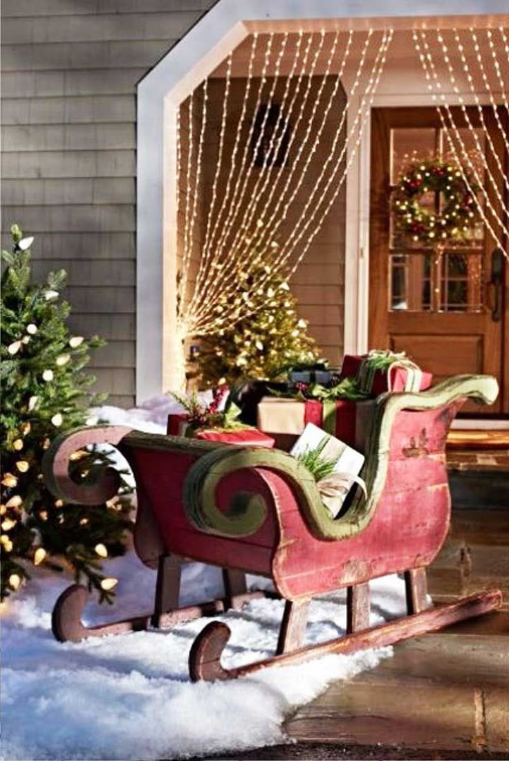 721 Best Christmas Decorations Images By Real House Design On Elegant Sleigh For Christmas