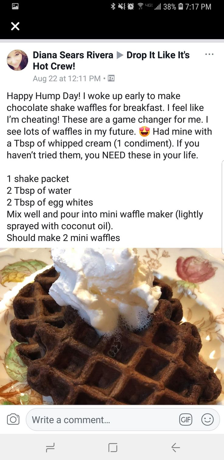 Optavia Chewy Chocolate Chip Cookie Waffle Hack Goldstein