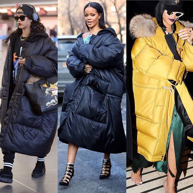 Gunun Dosyasi Puffer Mont Deyince Sanirim Hepimizin Aklina Tek Bir Isim Geliyor Rihanna Sadece Sahnelerin Degil Sokak Podyumunun Da