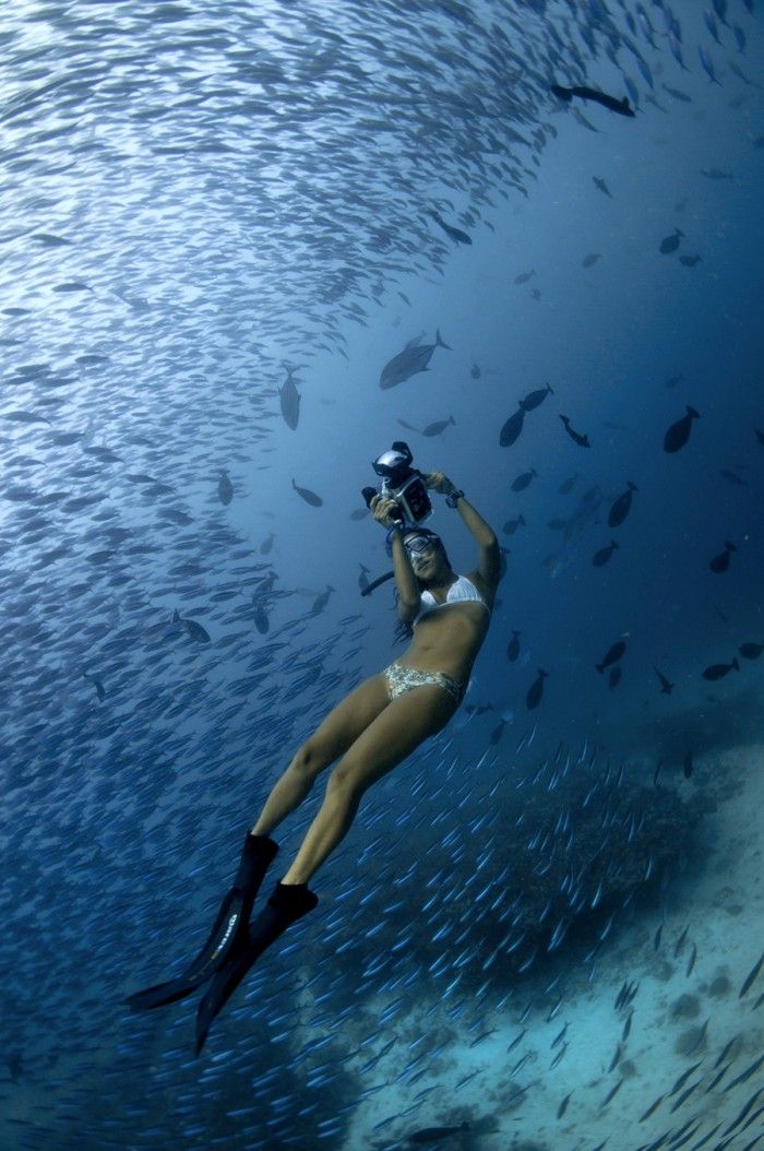 Nude scuba skin diving, nude models babes video