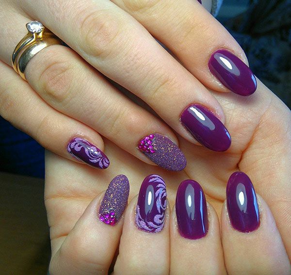 Purple Christmas Nail Art Designs Ideas For Winter