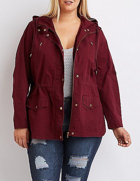 Charlotte Russe Plus Size Hooded Anorak Jacket