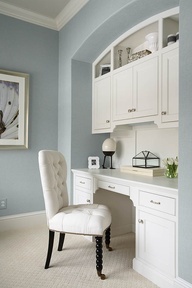 1556 Best Painting Stuff Images On Pinterest Color Palettes Paint Paint Color Benjamin Moore Summer Shower Love This Built In Desk Area Especially The Curved Top