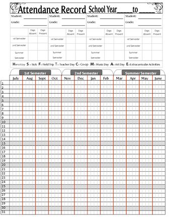 Printable Attendance Sheet For Teachers Blank Attendance Sheets