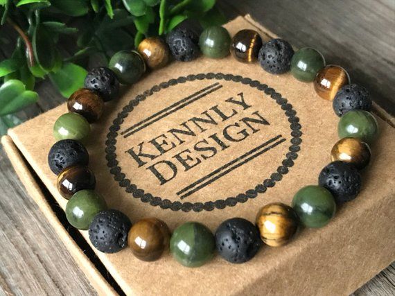 Heren natuursteen armband,surf kralen armband, groene Heren natuursteen armband,surf kralen armband, groene