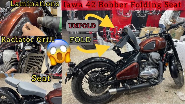 Jawa 42 Bobber Folding Seat Jawa 42 Bobber Seat installation Jawa 42 Bobber modified double seat