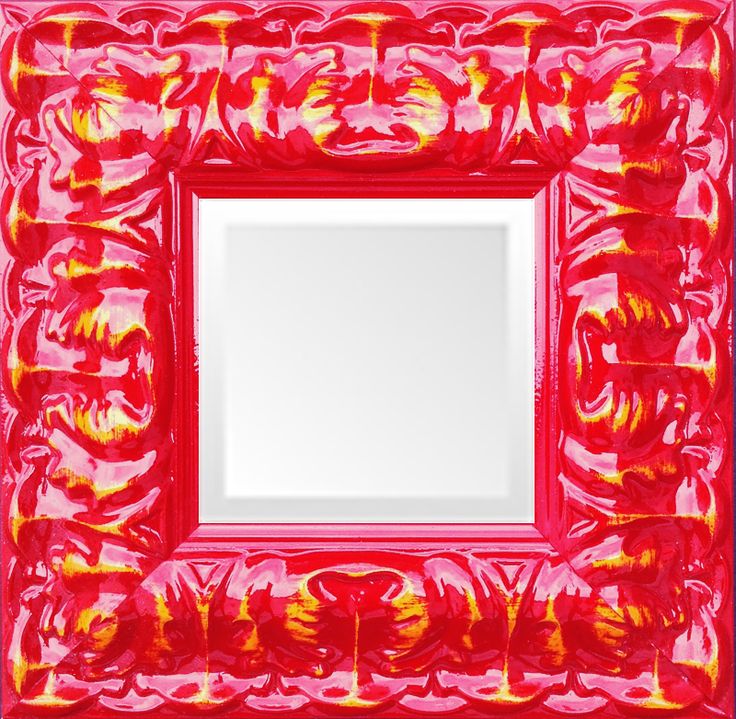 Baroque Shiny Red Lacquer Small Ornate Mirror — MUSEUM FACSIMILES ...