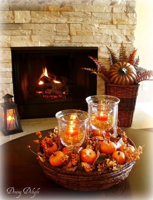 75 Best Autumn Images On Pinterest Fall Decorating Mantels Fall Coffee Table Centerpiece By Dining Delight Via Flickr