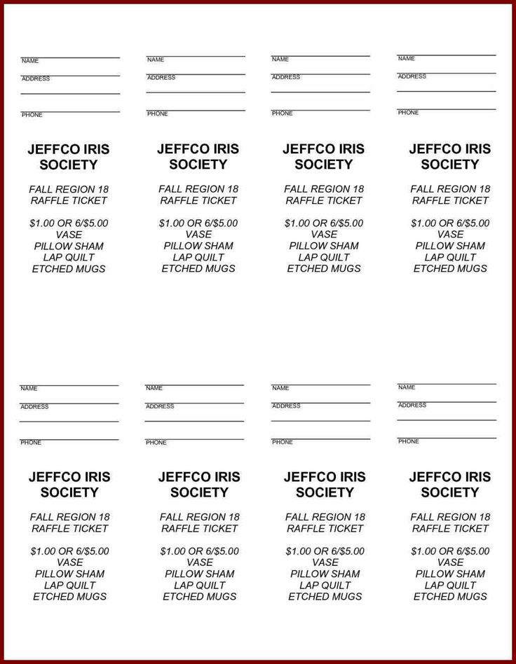 free printable raffle ticket template