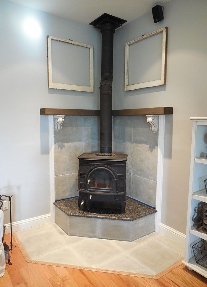 Pin By Jeff Sawyer On Trophy Room In 2021 Freestanding Fireplace Corner Fireplace Mantels Fireplace Remodel