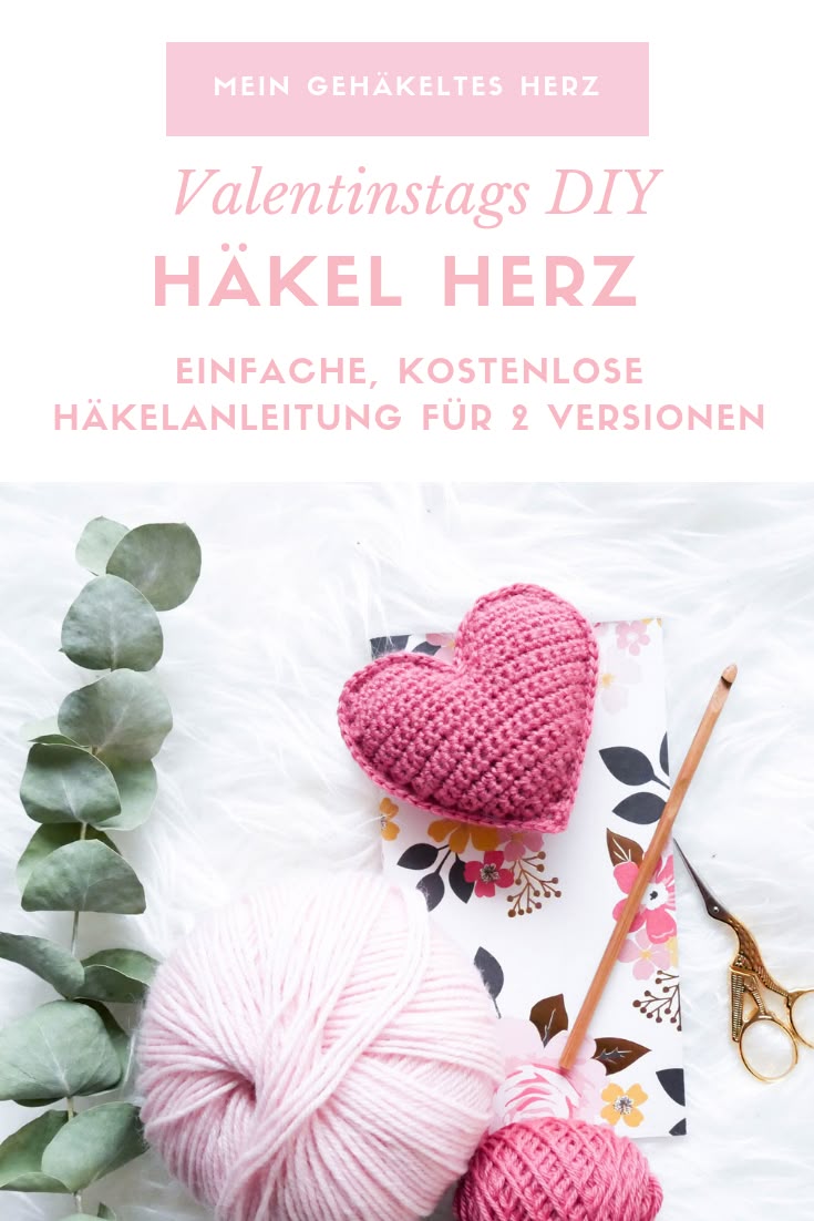 Einfache Herzen häkeln- ein schnelles last-Minute Valentinstags DIY Einfache Herzen häkeln- ein schnelles last-Minute Valentinstags DIY