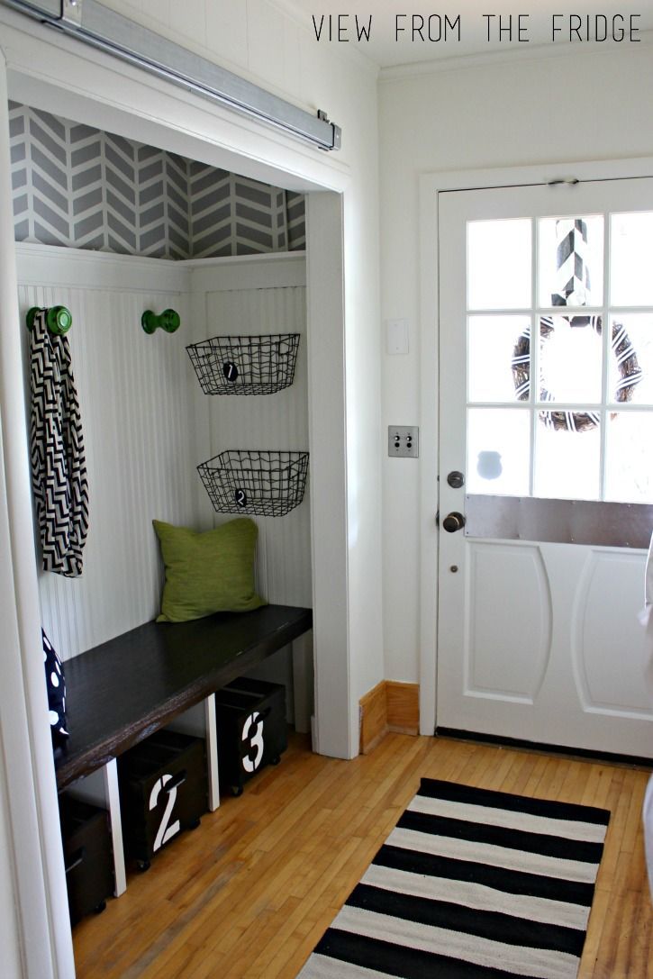 Front Closet Organization Ideas Part - 22: GORGEOUS Black And White Modern Entryway Makeover From View From The Fridge