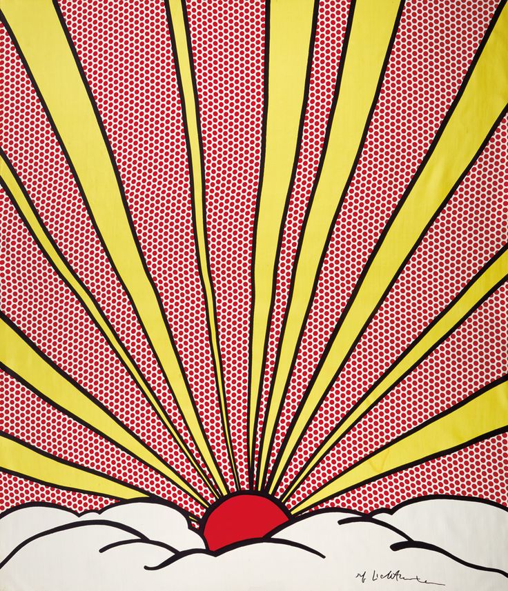 Download A look at pop art master Roy Lichtenstein's color silk panel, "Sunrise." | Vintage pop art ...