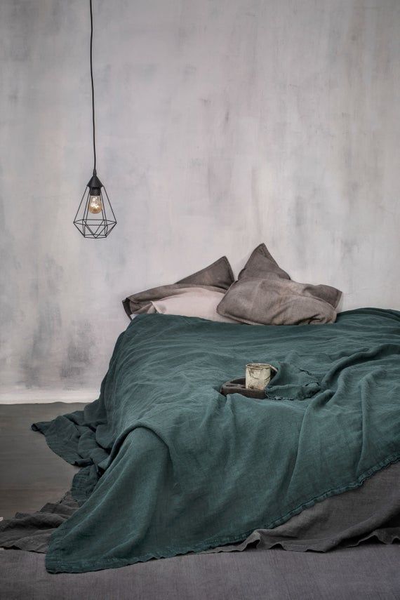 Dark Green Linen Bedspread 71x95 Emerald Heavy Bed Cover Stonewashed Coverlet In Forest Deep Throw Bedding Bedrooms White - Dark Green Linen Bedding Dark Green Linen Bedspread 71x95 Emerald Heavy Bed Cover Stonewashed Coverlet In Forest Deep Throw Bedding Bedrooms White - Dark Green Linen Bedding