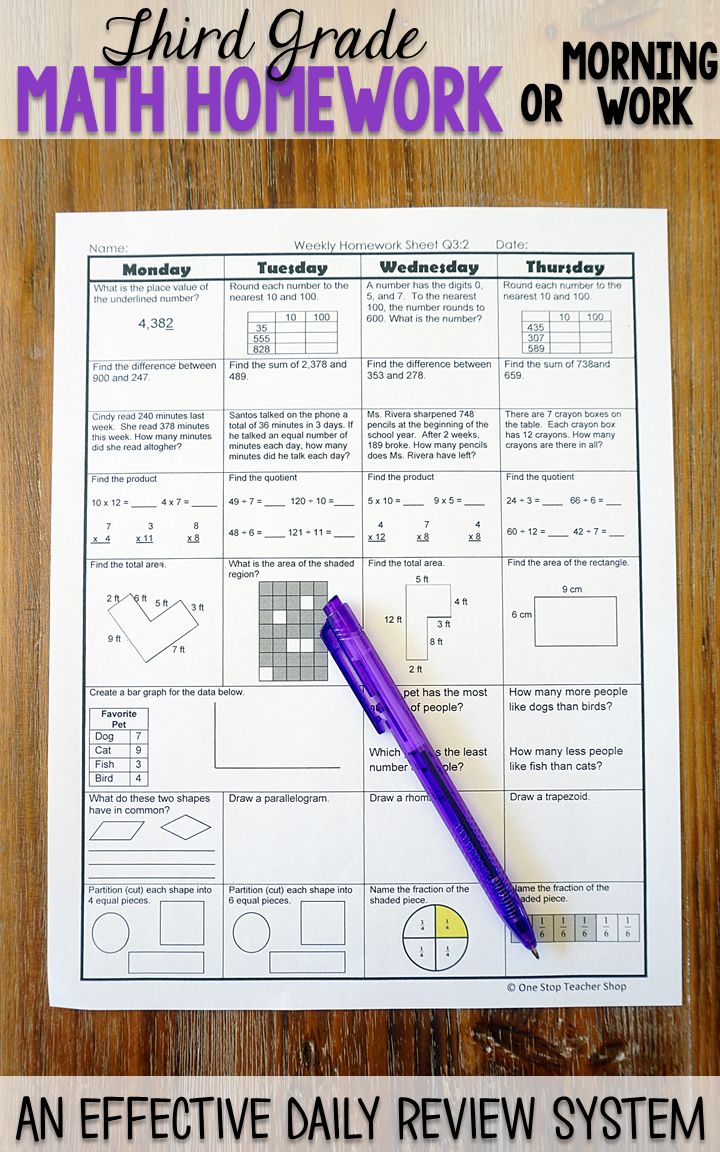 Homework help for 3rd grade