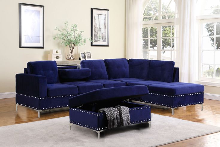 Reversible Sectional W Ottoman Elegant Living Room Furniture Sofas Chaise Sofa Reversible Sectional W Ottoman, Ready To Assemble Sectional Sofa