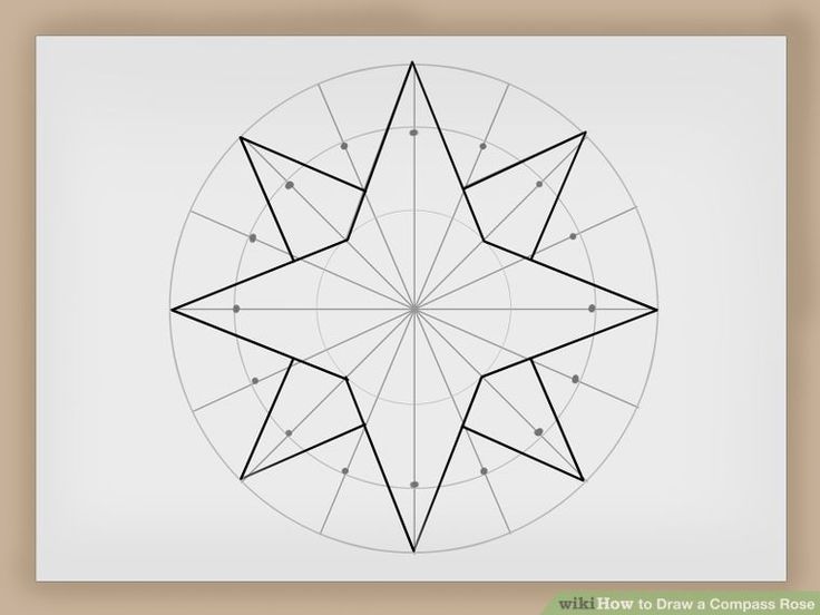 How to Draw a Compass Rose: 12 Steps (with Pictures) | Compass rose art