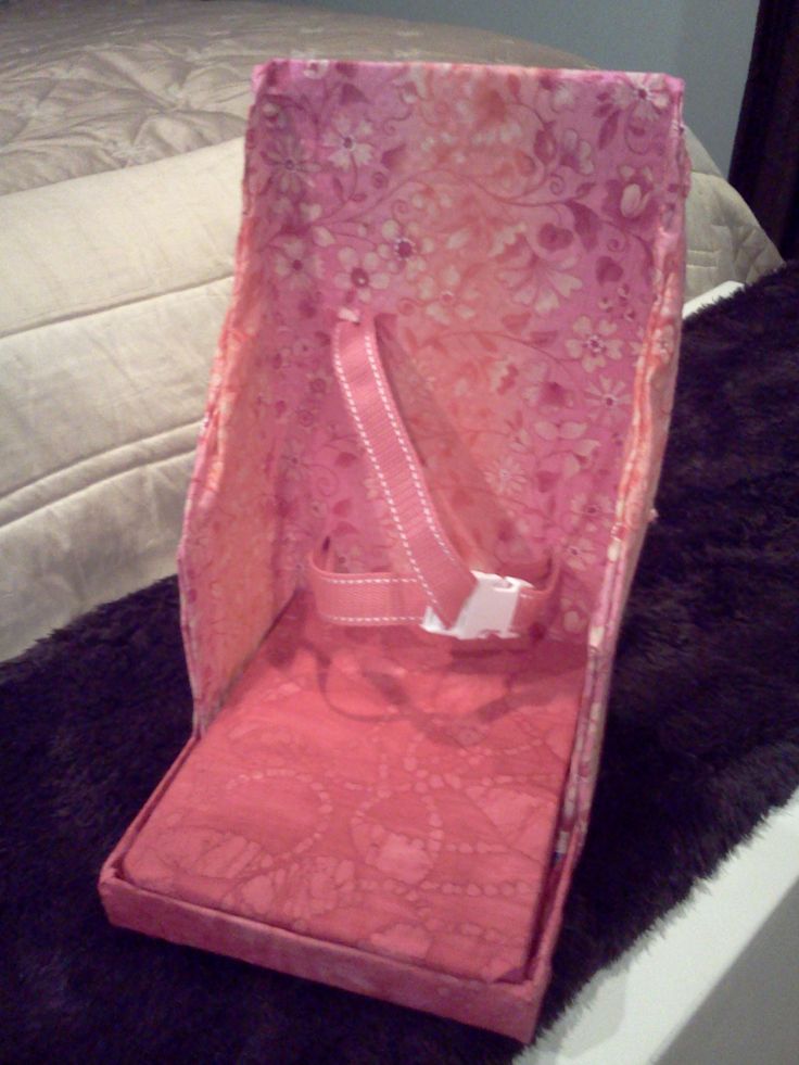 American Girl Doll Car Seat Made From A Cardboard Box Diy Crafts House American Girl Doll Car Seat Made From A, American Girl Car Seat