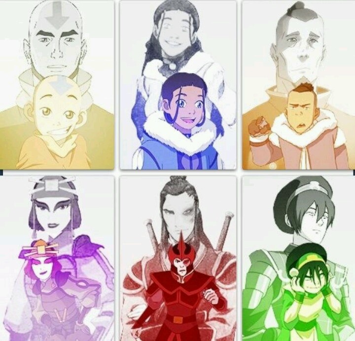 Avatar Gaang Sticker Pack of 6 Including: Suki and Katara From ATLA Sokka Zuko Toph Aang