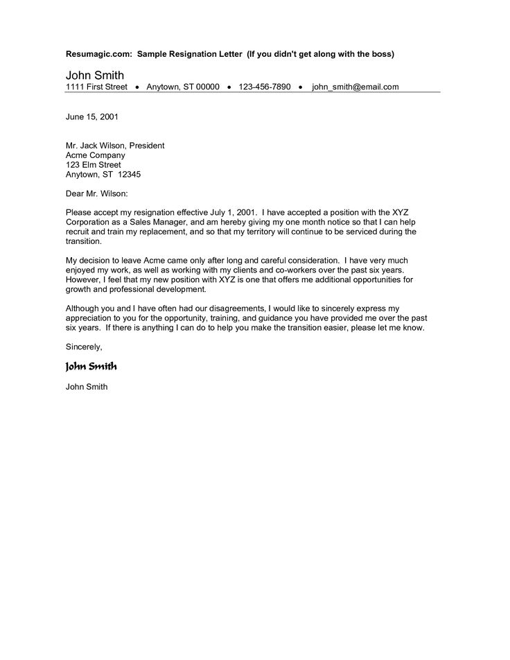 it resignation letter format