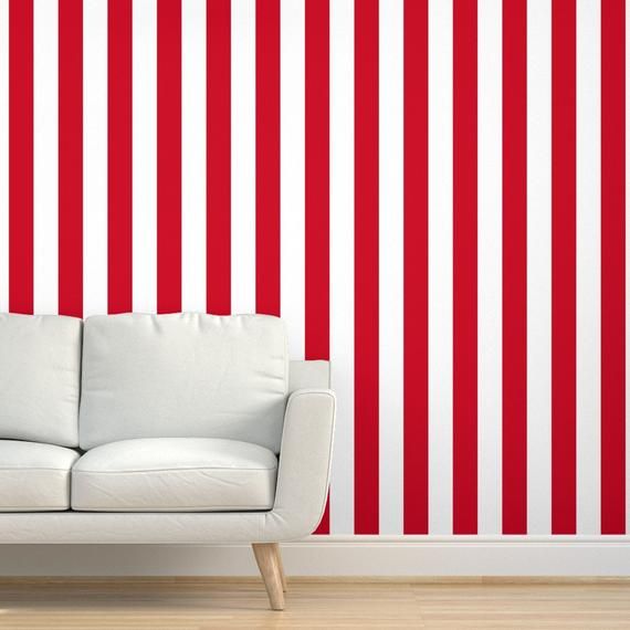 Circus Wallpaper Carnival 3 Inch Red Stripes By Risarocksit Etsy In 2021 Circus Wallpaper Drawer And Shelf Liners Nursery Deco
