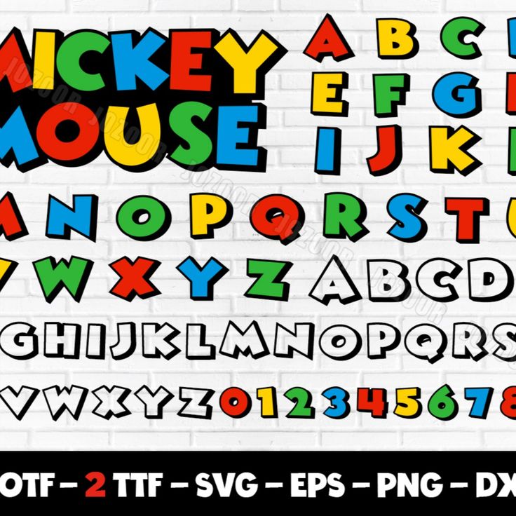 Mickey mouse font mickey font svg mickey color font mickey Etsy