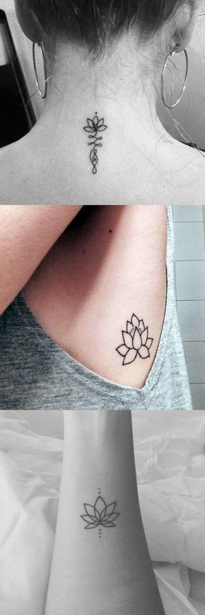 Lotus Tattoo Ideas for Women at MyBodiArt.com - Black Henna Back of Neck Flower ...