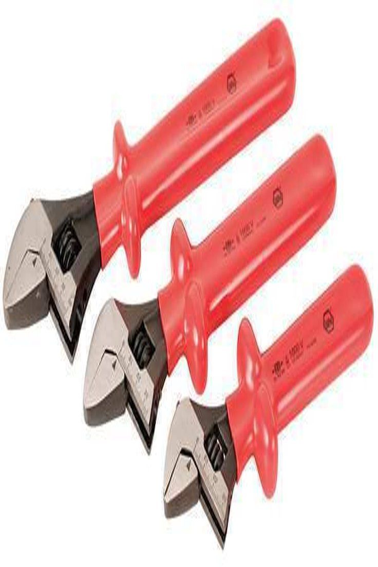 WIHA TOOLS 76290 Adj Wrench Set,Ins.,8/",10/",12/",3 Pc.