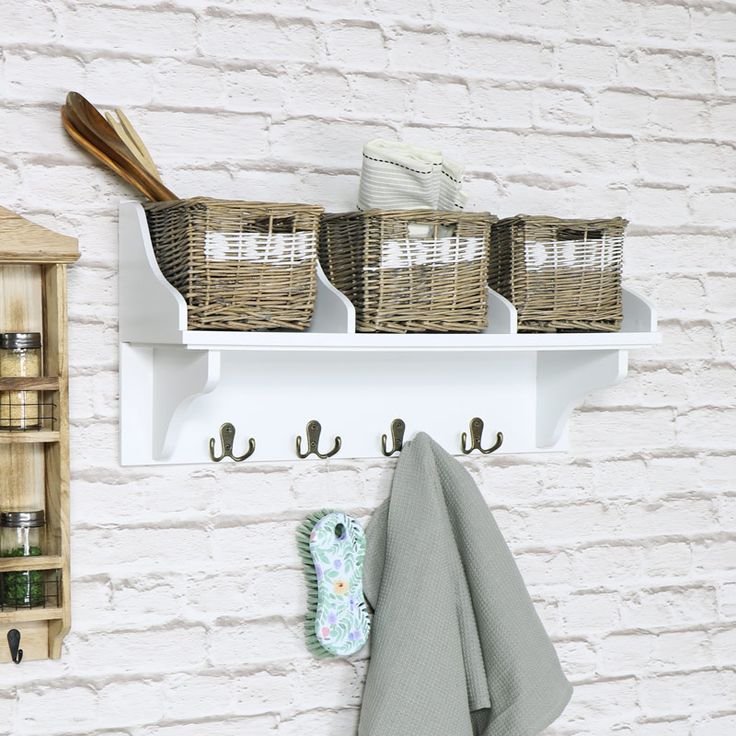 entry shelf with hooks and baskets entry shelf with hooks and baskets