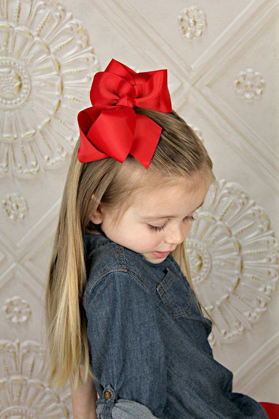 10-5/" Large Hair Bows Boutique Girls Baby Toddler Grosgrain Ribbon Alligatorclip