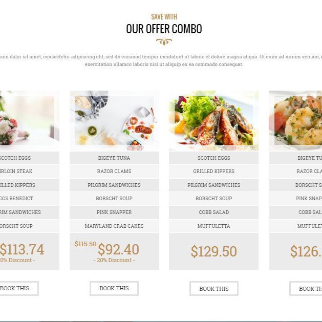 online restaurant menu