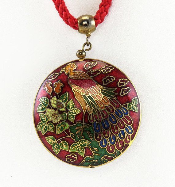Red Bird Pendant on Cord Red Bird Pendant on Cord