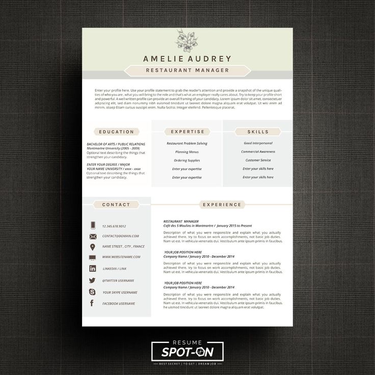 17 best Resume CV template by Spot-On Resume images on Pinterest - resume template microsoft word 2010 17 best Resume CV template by Spot-On Resume images on Pinterest - resume template microsoft word 2010